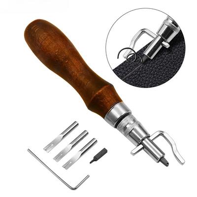 7 In 1 Set Pro Leathercraft Adjustable Stitching and Groover Crease Leather Tool DIY Handmade Practical