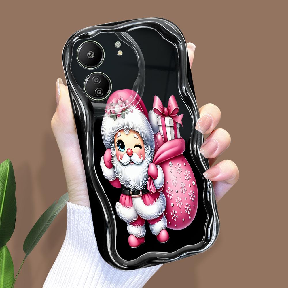 Cute Cartoon Pattern Cream Texture Casing Wavy Edge Soft Silicone Cover Phone Case for Xiaomi Redmi