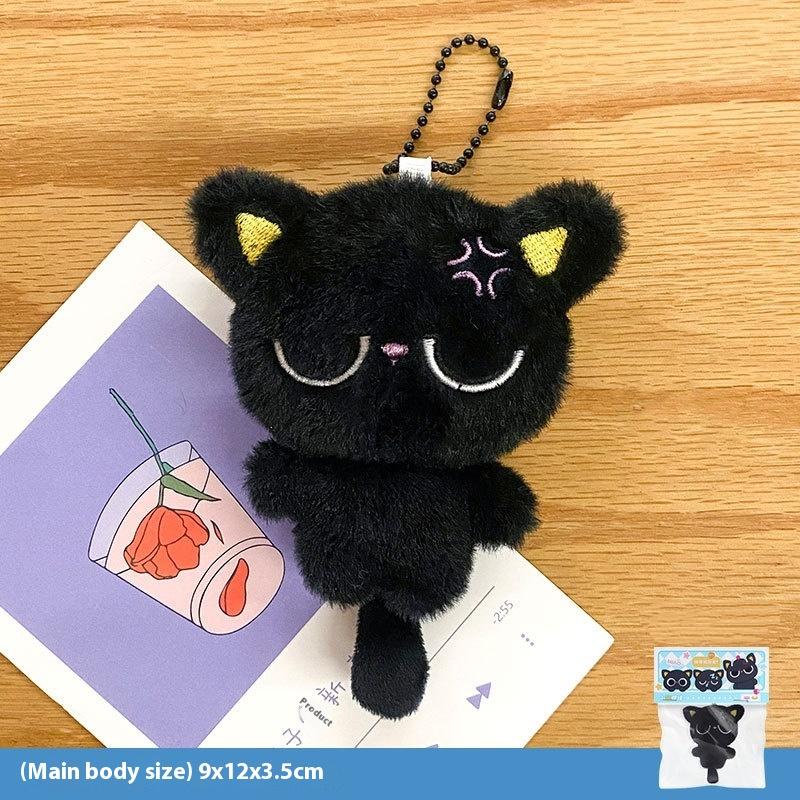 

Мультяшный брелок в виде плюшевой куклы черного кота, мягкий, набивной, милый, подвеска для школьной сумки, украшение, подарки