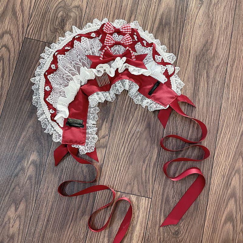 Ручная работа Лолита Великолепная юбка для чаепития Головной убор с цветовой блокировкой