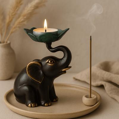Elefant Kerzen- und Räucherstäbchenhalter, Klein
