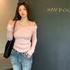 Women Fake Two Piece V Neck Ribbed Knit Top Long Sleeve Slim Pure Sweet Pullover Sweater