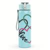 1PC Intertwined Faith Love Heart 750ml Color Plastic Sports Water Bottle Leakproof Flip Straw Lid Suitable for Sports Office Home Use