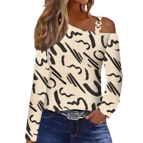 Dámská halenka s dlouhým rukávem Košile Jednobarevné pulovry Trička Sexy bez ramen Y2k Top