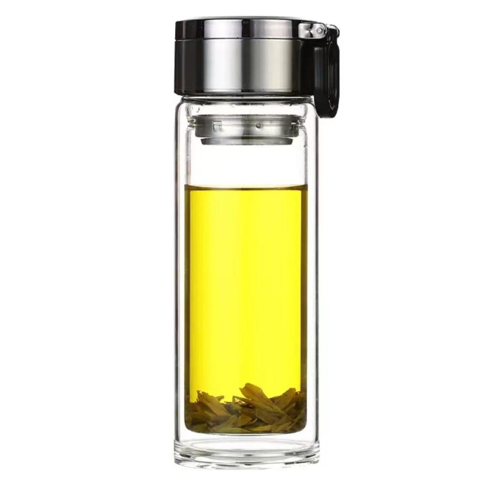 240/300ML Glass Tea Cup with Filter Glass Teapot Leak Proof Tumbler Drinkware  Outdoor