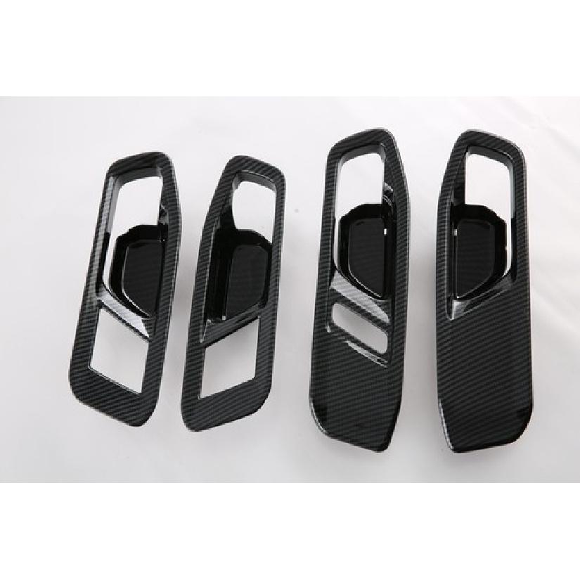 Carbon Fiber Inner Door Handle Bowl Frame Cover Trim For Honda Accord 4pcs