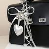 Braided Rope Keychain Heart Bows Earphone Bag Pendant Charm Fashion Bag Accessories for Handbag,Backpack Decorations