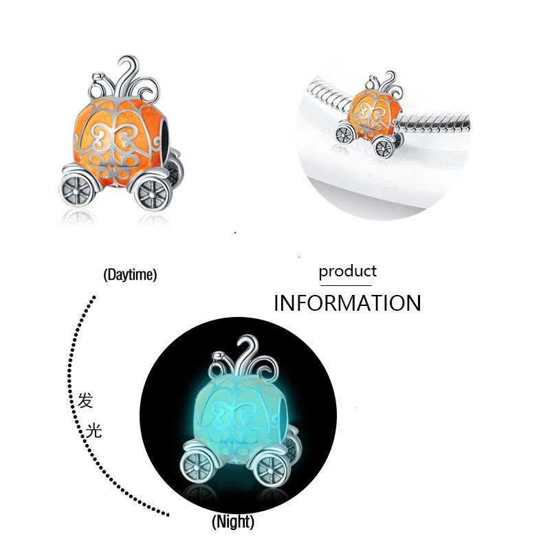 Fashion Halloween Gift Spider Magic Hat Charm Luminous Series Bead Fit Original Pandent Bracelet Women Jewelry Gift Diy