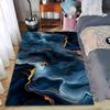 Abstract Blue Marble Pattern Carpet with Gold Accents for Home Decor Suitable for Use As an Anti-slip for Living Room Bedroom Sofas