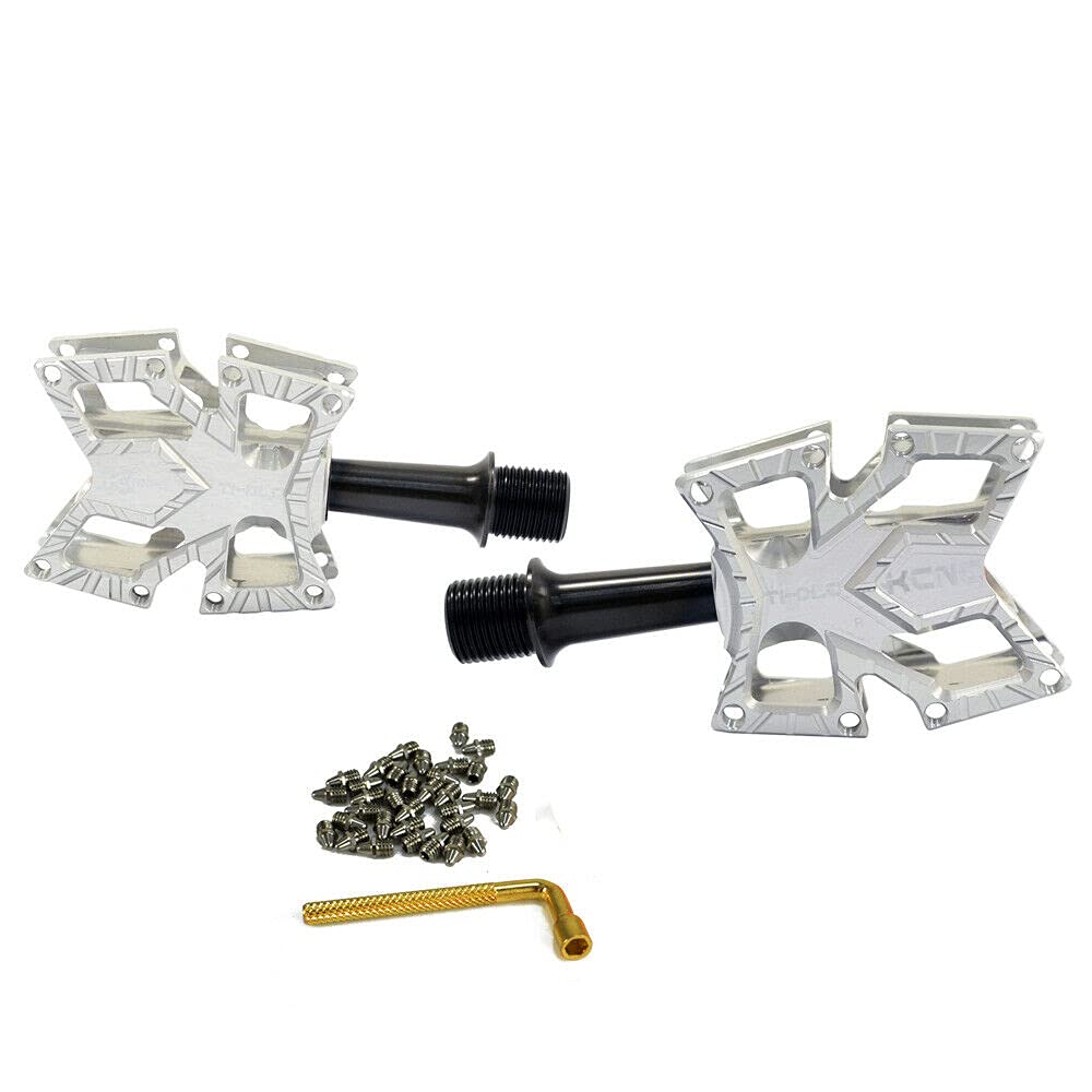 KCNC KNIFE Titanium Spindle Road Platform SK2294 Pedals, Silver, KPED01-TI-S,
