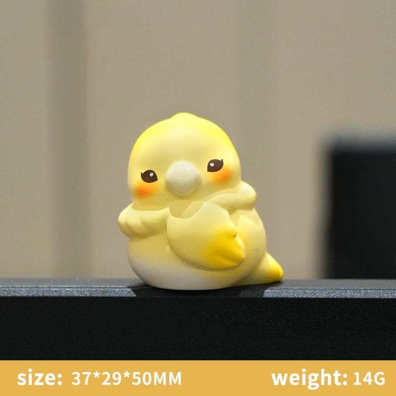 Adorable Mini Yellow Chick Figurines Cartoon Kawaii Decor Ornament for Office Desk Teen Bedroom Birthday Gift