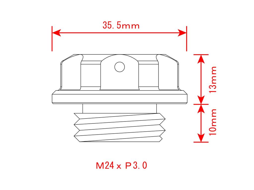 POSH 500005-28 Motorcycle Goods Machine Filler Cap M24 X P3.0 Lime Green