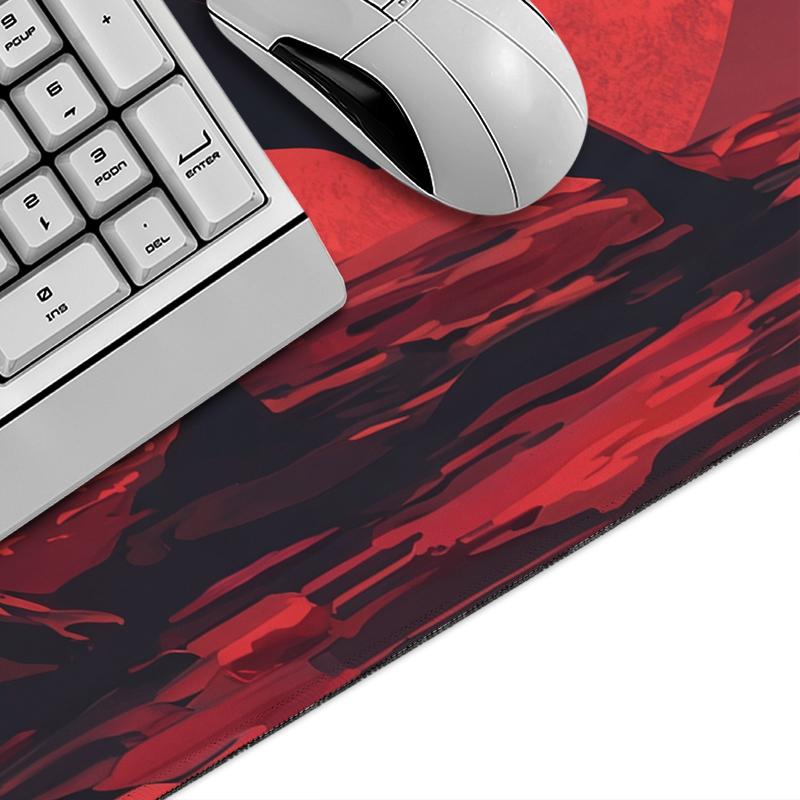 Mouse Pad Samurai under Red Moon Gamer XL HD Computer Mousepad XXL Mouse Mat Natural Rubber Carpet Office Accessories Table Mat