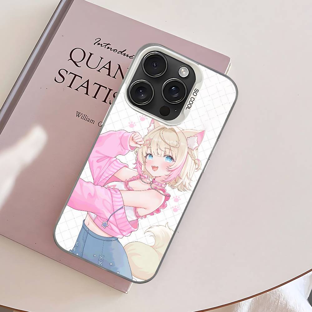 Cartoon F-FUWAMOCO Phone Case For IPhone 17 16 15 14 13 12 11 Pro Max Plus Color Shockproof Back Silver Cover