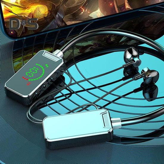 Wireless Earphone Bluetooth-compatible Hanging Neck Headset LED Display Waterproof Wireless Neckband Headphone