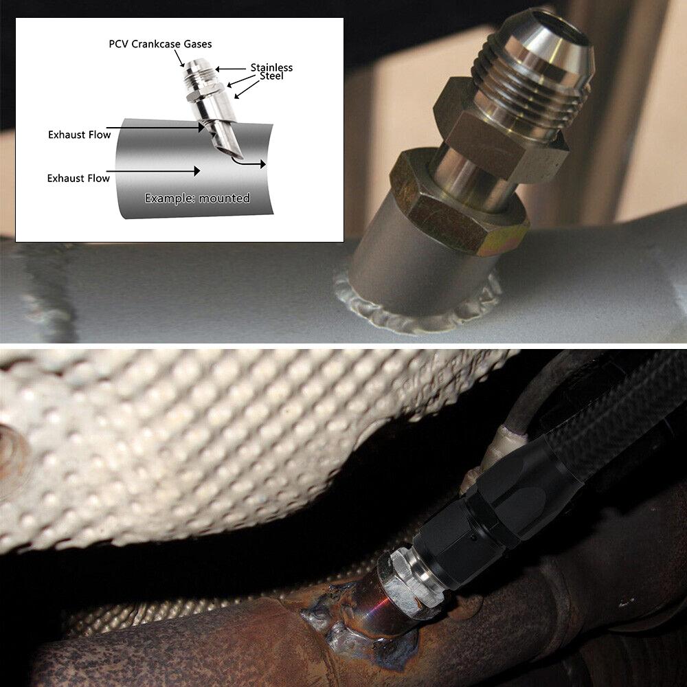 Bartoo-Universal Fitting E-VAC Scavenger Kit Exhaust Vacuum Kit With T304 Stainless Steel Vacuum Kit M18x1.5 Silver CR1019