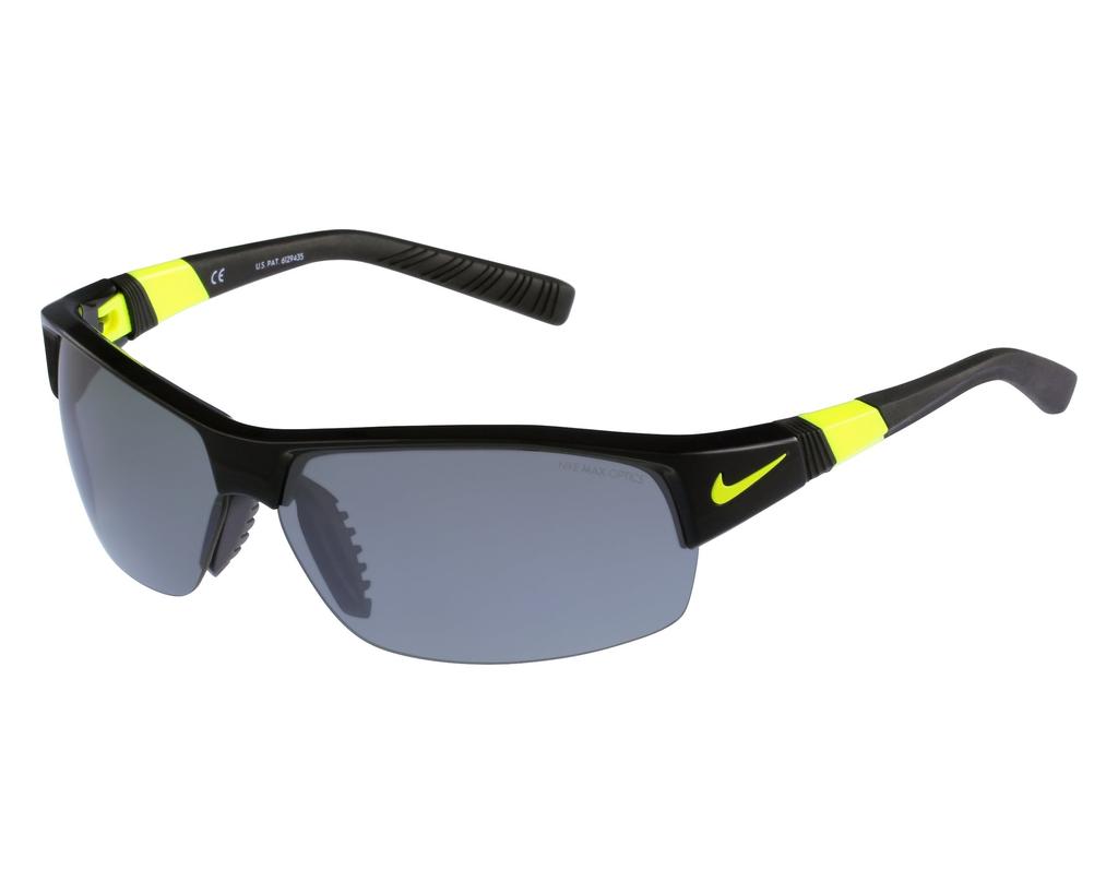 Nike SHOW X2 Sunglasses with Spare Asian Silver Mirror with Black Free Size Lenses, Fit, Men's & Volt, (Japan)