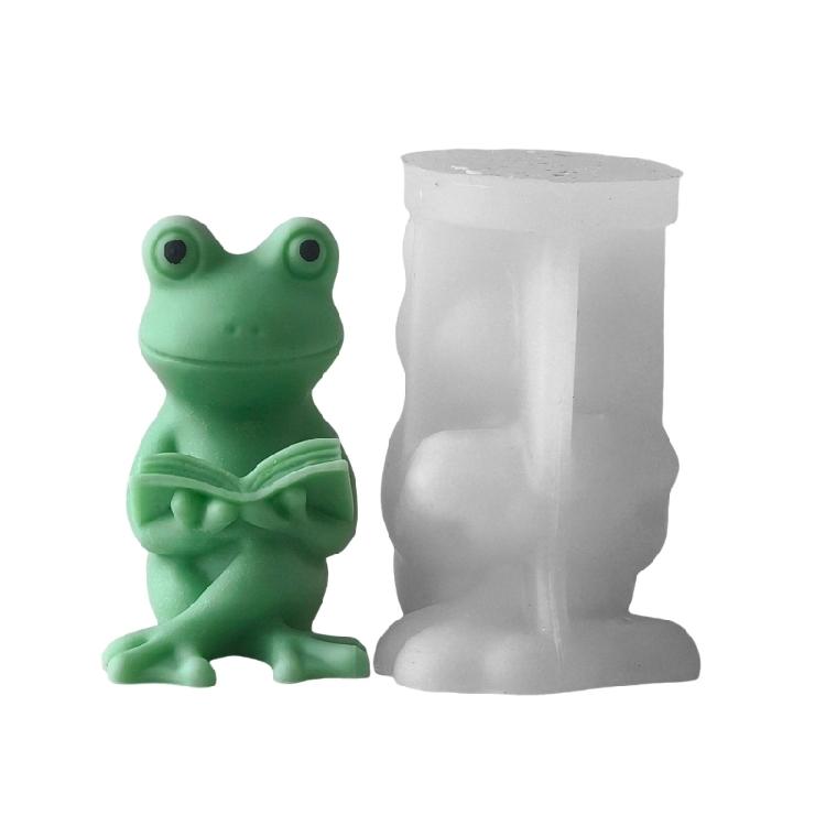 Silicone Frogs Candle Mold for Table Decorations 3D Frogs Shape Scented Candle Crafting Molds for Resin Wax Clay Project