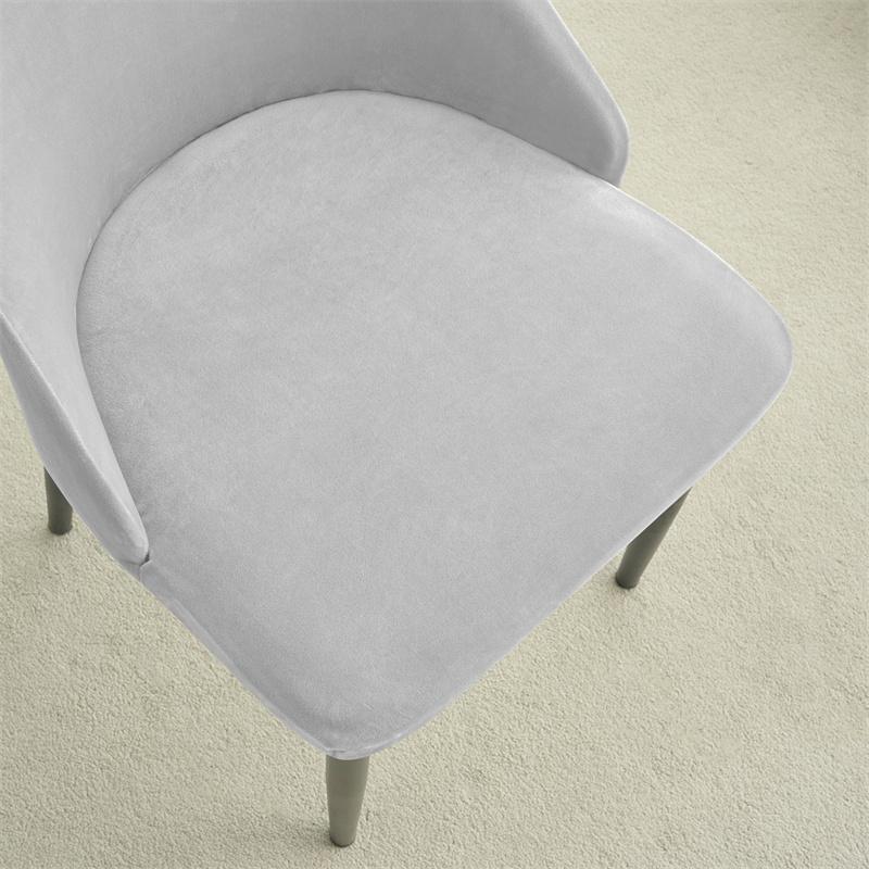 1/2Pcs Velvet Curved Armchair Covers Stretch Short Supported High Dining Chair Covers Removable Seat Slipcovers For Home Office