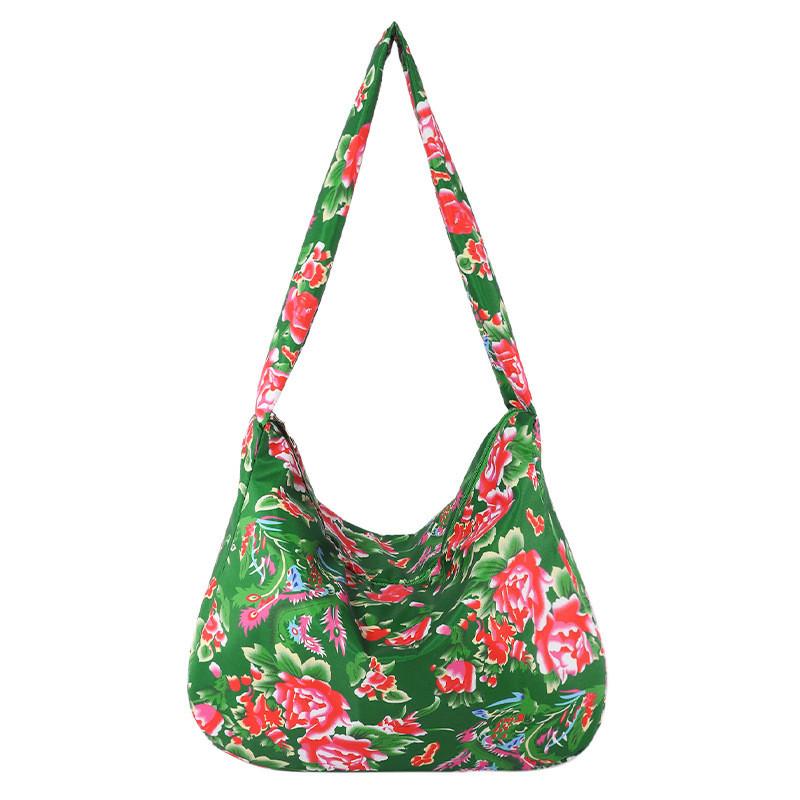 

Trendy Ethnic Style Women s Tote Bag Spacious Large Capacity Shoulder Handbag Green Red