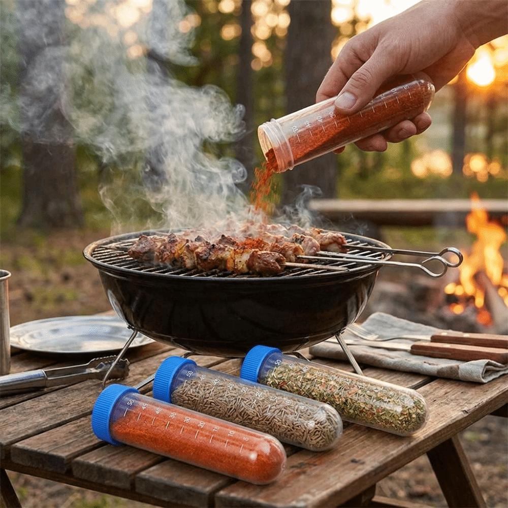 5 Stück Kunststoff Outdoor Gewürzgläser Luftdicht Ölflasche Kleine Gewürzbehälter Kaffeebohnen