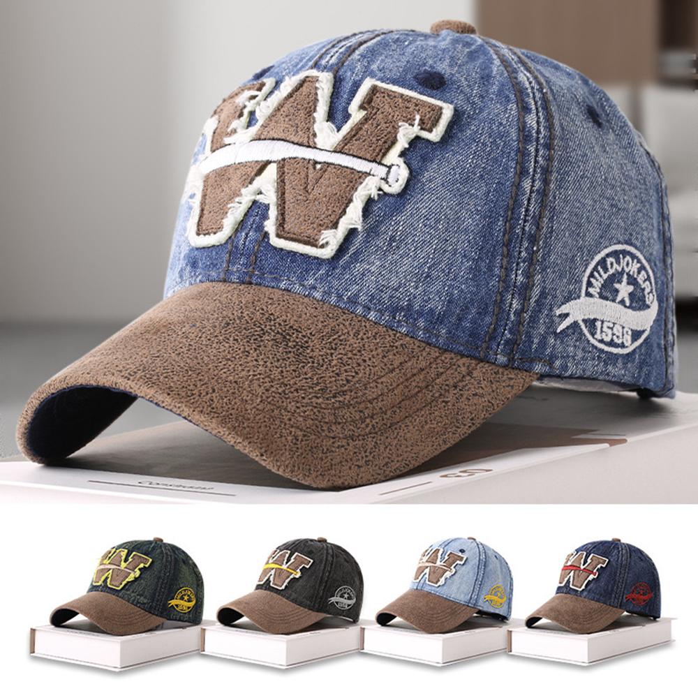 Unisex Washed Cotton Baseball Cap W Letter Embroidery Outdoor Casual Classic Hat for Women And Men