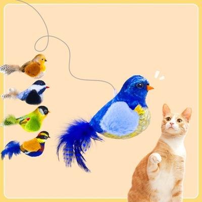 Cat Toy Interactive Realistic Bird Cat Toy Soft Plush Cat Teaser Toy with Sound Pet Supplies