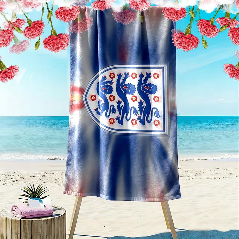England National Men's Football Team2 Print Beach Towel, Large Soft Quick Dry Towel for Beach Camping Swimming