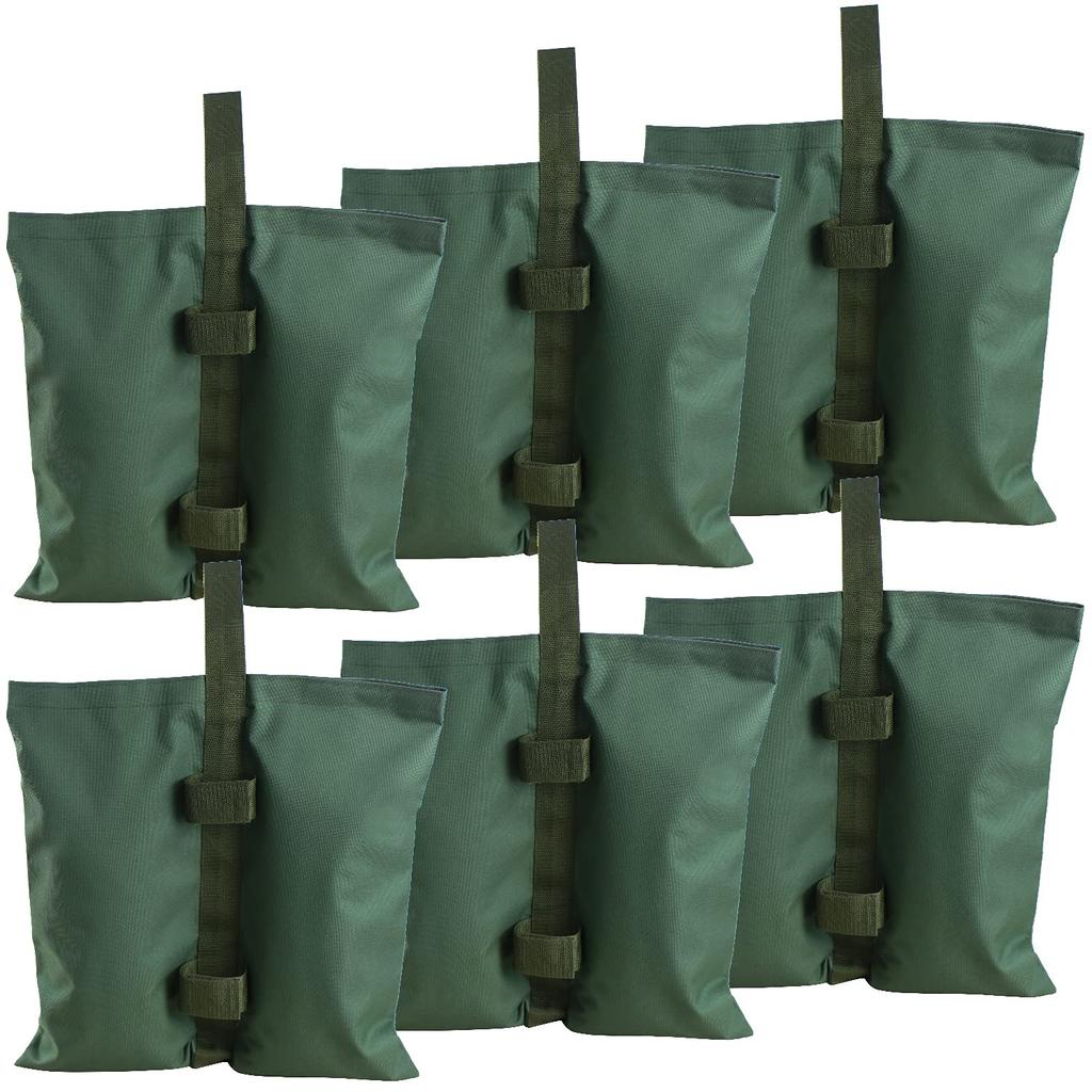 Sutekus Sandbags for Securely Securing Tents and 6L Capacity of Weight Bags for Velcro Pack of 6 Tarps, (10kg Sand), Tents, Closure, (Army Green)