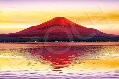 Epoch 1000-Piece Jigsaw Puzzle Sparkling Golden Clouds and Red Mount Fuji 50x75cm Model 09-035s with Adhesive Spatula and Ticket