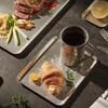 High Quality 304 Stainless Steel Steak Plate Tray Bbq Tableware Dish Serving Plate Tea Cup Trays Food Rectangular Plate Decor Quality