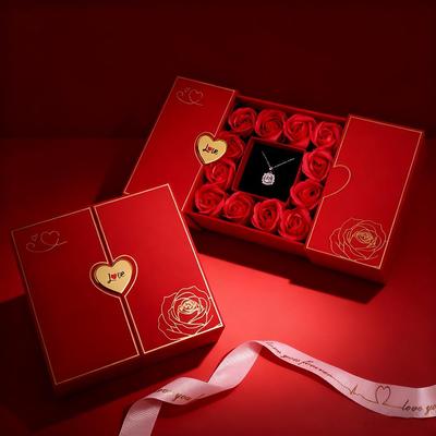 Luxurious Red Jewelry Box: Stylish Gift for Mother's Day, Weddings, and Valentine's Day