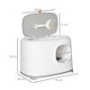 Cat Litter Box with Lid, Cat Toilet with Hood, Scoop, Grid Floor, XXL Cat Toilet for Cats up to 5 kg, 55 x 40 x 39 cm, White