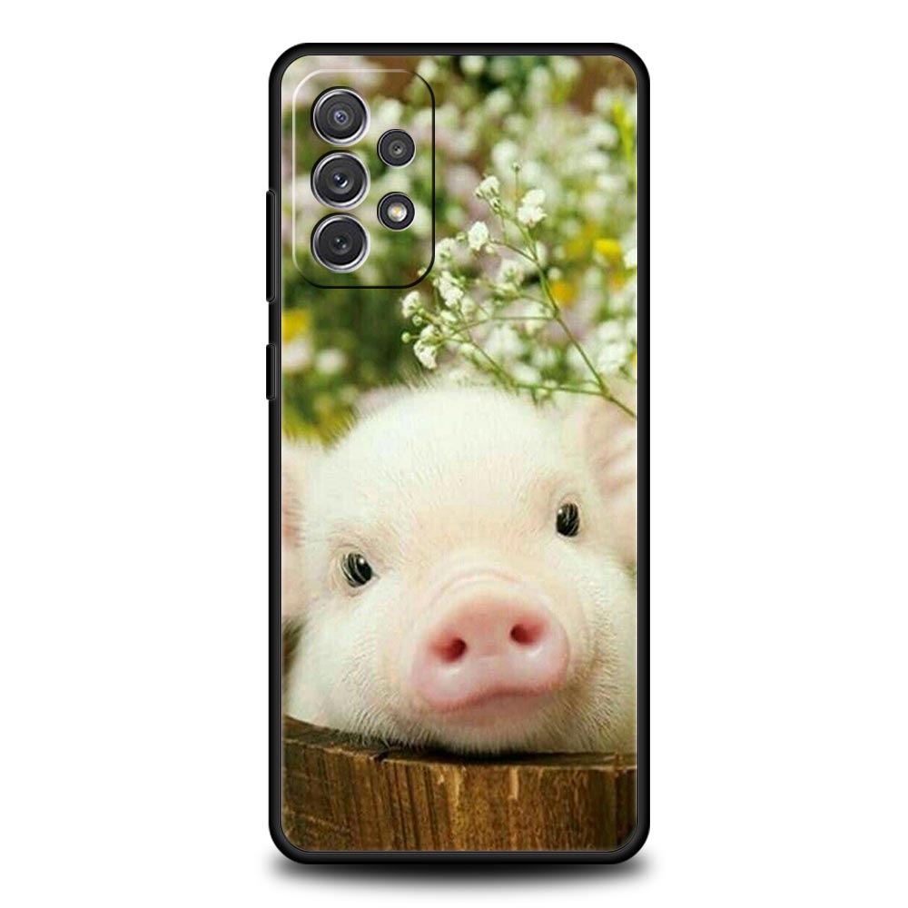 Cute little Pink Pig Phone Case for Samsung A51 A71 A21S A12 A11 A15 A25 A31 A41 A23 A33 A53 A73 A03S A05S A13 5G A35 A55 Cover