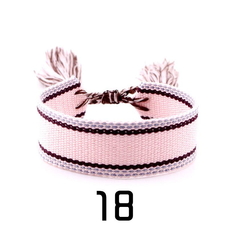 Women Fashion Jewelry Gift Colorful Decorative Pattern Embroidered Handmade Woven Bracelet Bohemian