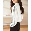 Hochwertiges weißes Chiffonhemd Damen Locker Langarm Lässige Bluse Herbst Frühling Slim Fit Elegant
