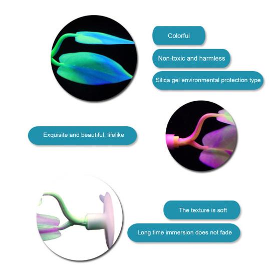 Fish Tank Leaf with Suction Cup Eco-friendly Vibrant Color Simple Installation Small Fish