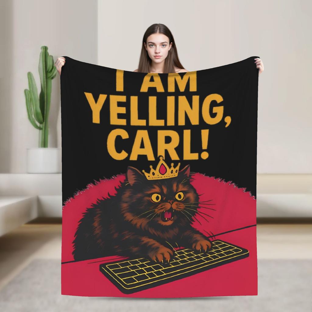 I Am Yelling Carl Funny Donut Cat Blanket Velvet Dungeon Crawler Carls Breathable Warm Throw Blanket for Home Outdoor Quilt