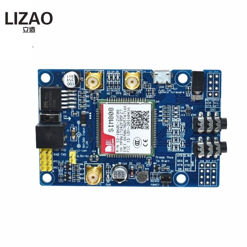 LIZAO SIM808 Module GSM GPRS GPS Development Board IPX SMA with GPS Antenna Support Raspberry Pi 2G 3G 4G SIM Card Module