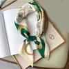 Retro Print Imitation Silk Neck Scarf for Women - Versatile High-End Neck Protector