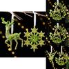Christmas Tree Scene Decor With Glitter Snowflake Ornaments And Acrylic Material For Holiday Celebrations
