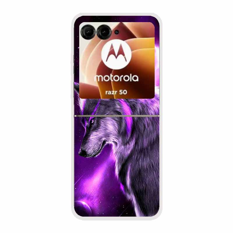 For Moto Razr 50 Case Clear Plastic Hard Painted Space Transparent Phone Covers for Motorola Razr 60 50 Coque Razr 2024 PC Cases