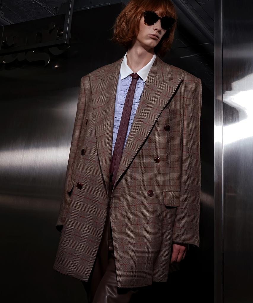 Untage Wool Prince Of Wales Jacket (Unisex)_Uth-Fb93