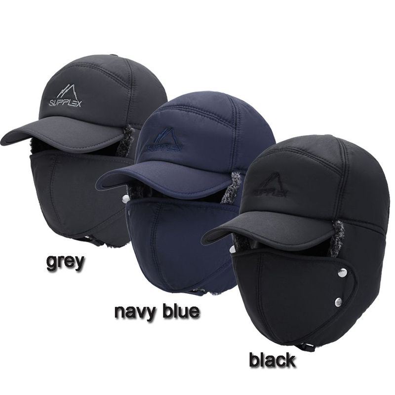 Men Women Winter Ski Cotton Winter Hats Warm Snow Cap Thick Balaclava Earflap Mask