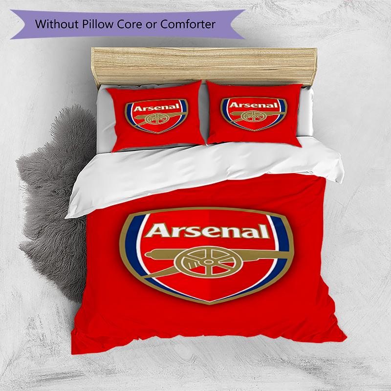 3pcs Duvet Cover Set (1*Duvet Cover + 2*Pillowcase, Without Core),football Team F.C Print Bedding Set, Bedroom Decor, All‑Season, Birthday Gift