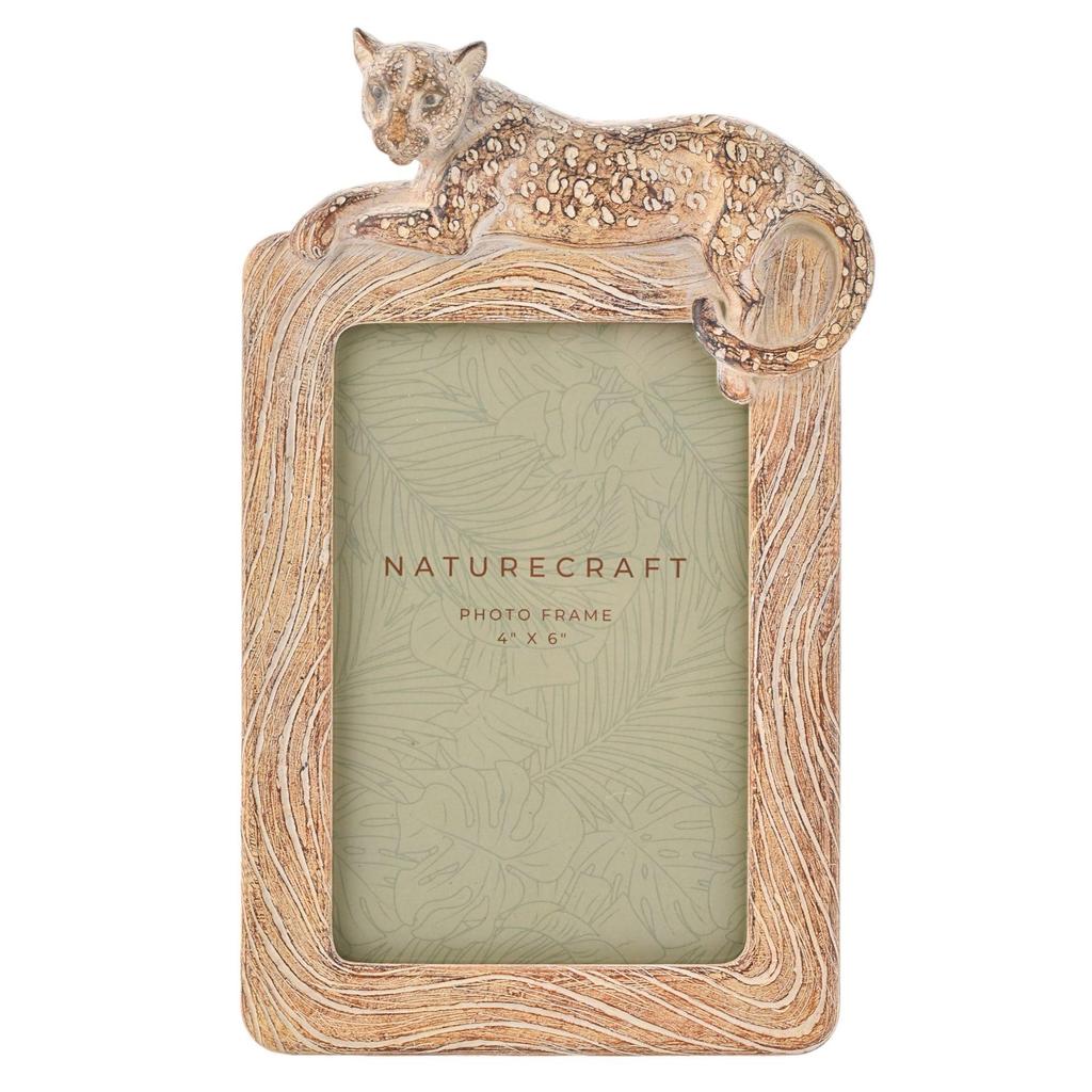 Naturecraft Wood Effect Cheetah Photo Frame 4 X 6