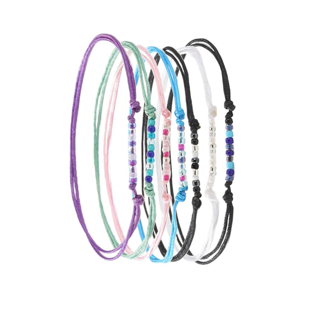 7Pieces Handmade Colorful Woven Bracelets Adjustable Size Wristband for Fashion Enthusiasts and Unique Style Lovers