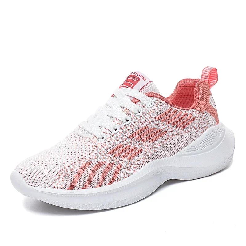 Women Breathable Fashion Casual Running Shoes Autumn High Quality Flying Weave Sneakers Ladies Non-slip Fitness Jogging Shoes
