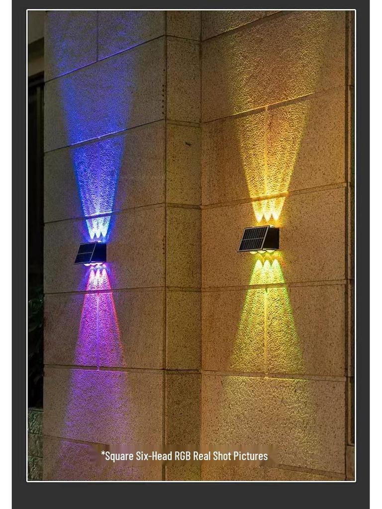 Wasserdichte Solar-Wandleuchte für Außenhof, Garten, Balkon und Terrasse