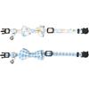 2 Pak/Set Kattenhalsband Veiligheidsontwerp met Schattige Strik en Bel Plaid Bloemen voor Kitten Verstelbaar Veiligheid - Blauw